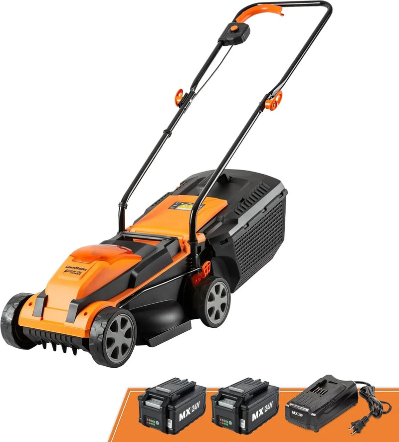 Cordless 13-Inch Lawn Mower 24V Max with 2X4.0Ah Battery and a Charger J1586