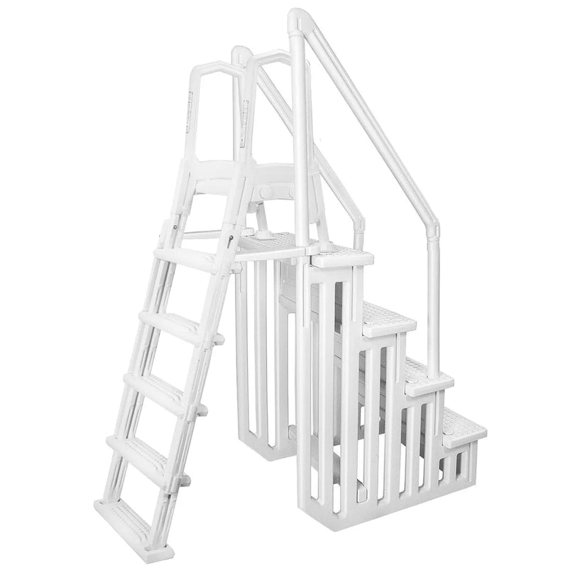 Deluxe A-Frame Above-Ground Swimming Pool Ladder Large Entry Non Y1536