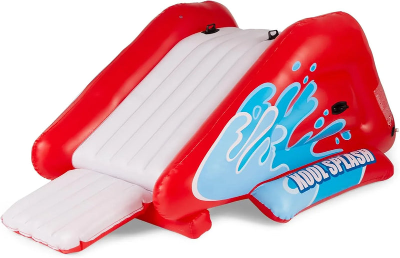 Kool Splash Inflatable Water Slide Swimming Pool Play Center with Built in Sprayers for Kids and Adults, Ages 6 and Up, Blue V1648