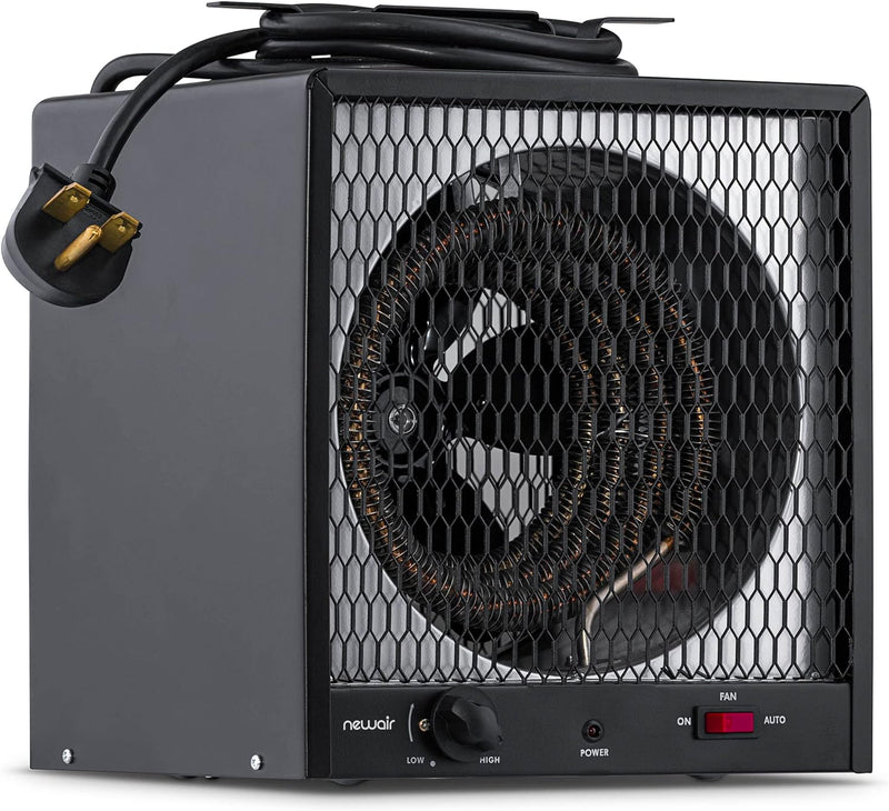 240v Portable Electric Garage Heater, Industrial Strength with Internal Thermostat and Carrying Handle, Heats 600 sq. ft. with 6-30R Plug, Perfect for Garages, Workshops and More A512
