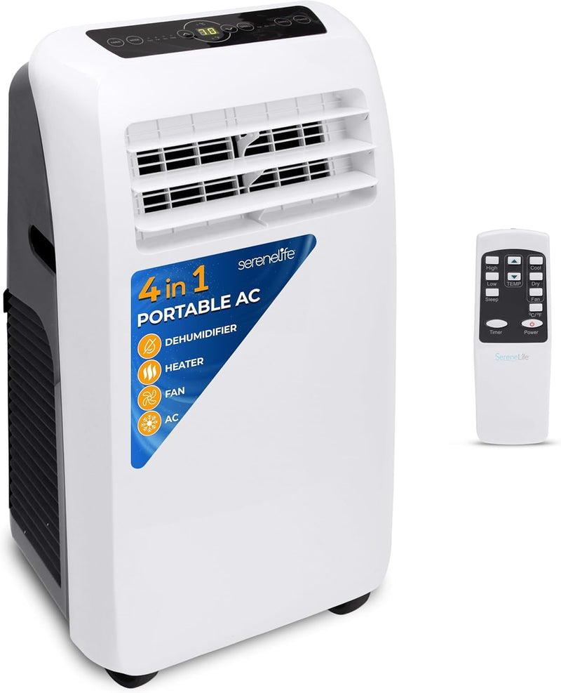 10,000 BTU Portable Air Conditioner– 4-in-1 AC Unit w/Cooling, Dehumidifier, Heater, & Fan– Includes Remote Control, Window Mount Kit, Quiet Operation, 24-Hour Timer C5305