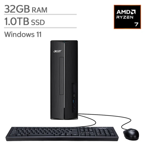 Acer Aspire Slim Desktop, AMD Ryzen 7 7730U - 32GB RAM, 1TB SSD L8283