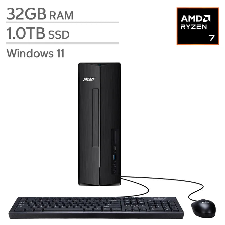 Acer Aspire Slim Desktop, AMD Ryzen 7 7730U - 32GB RAM, 1TB SSD L8283
