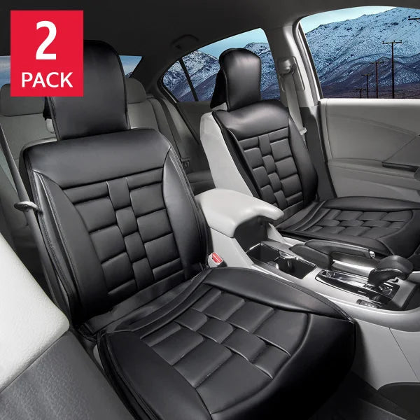 Black Padded Universal Fit Luxury Seat Cover, 2-pack G2094