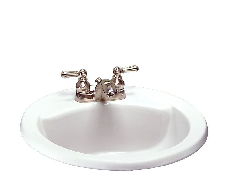 Cadet Round 4-in Center Drop-In Bathroom Sink/Basin with Overflow, White, 19-in W8293