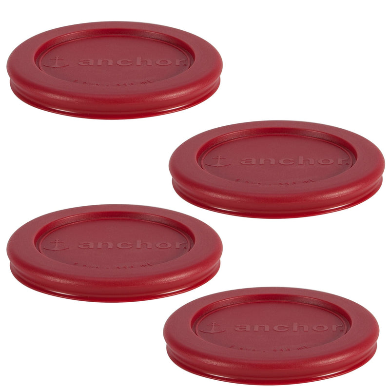 Plastic Lid Set, Red, 4-pc x 1-Cup K7444