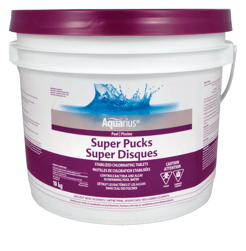 Super Pucks Stabilized Chlorine Pool Pucks, 10-kg Q6929