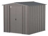Classic Galvanized Steel Storage Shed, Charcoal, 6-ft x 7-ft