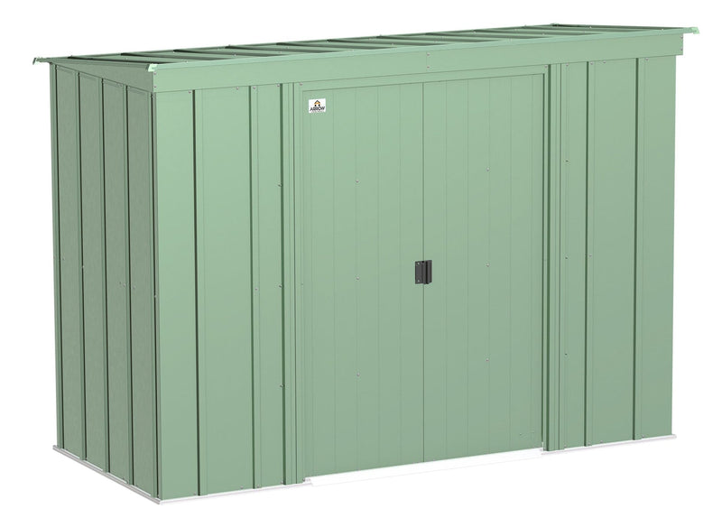 Classic Galvanized Steel Storage Shed, Sage Green, 8-ft x 4-ft J4764