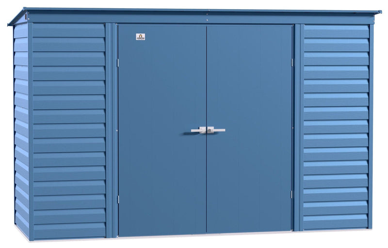 Select Galvanized Steel Storage Shed, Blue Grey, 10-ft x 4-ft S6931