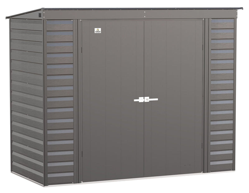 Select Galvanized Steel Storage Shed, Charcoal, 8-ft x 4-ft C2873