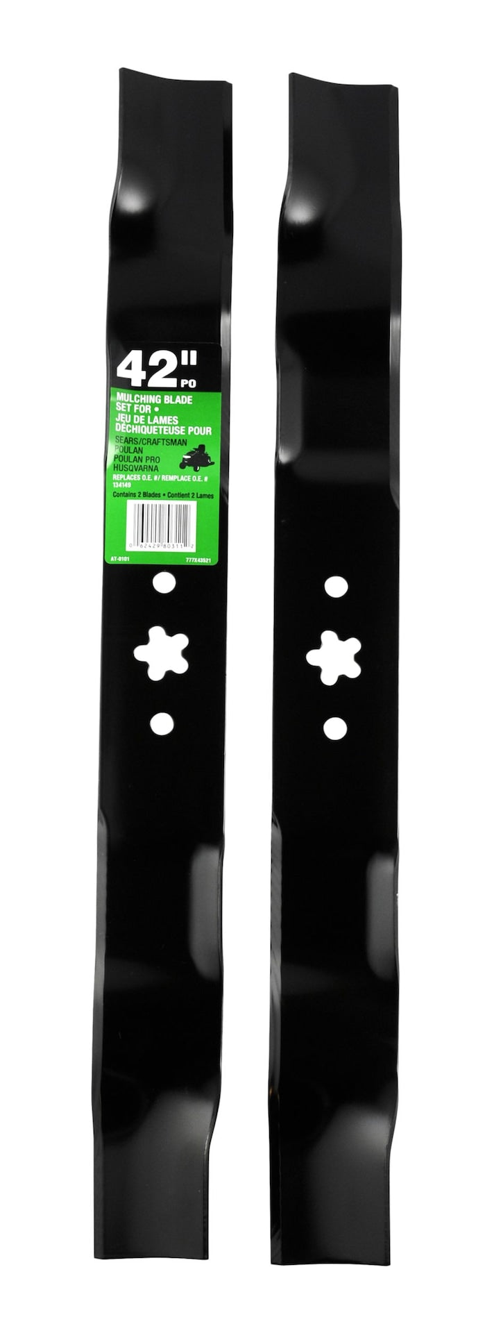 Mulching Lawn Tractor Replacement Two Blade Set, 42-in D3219