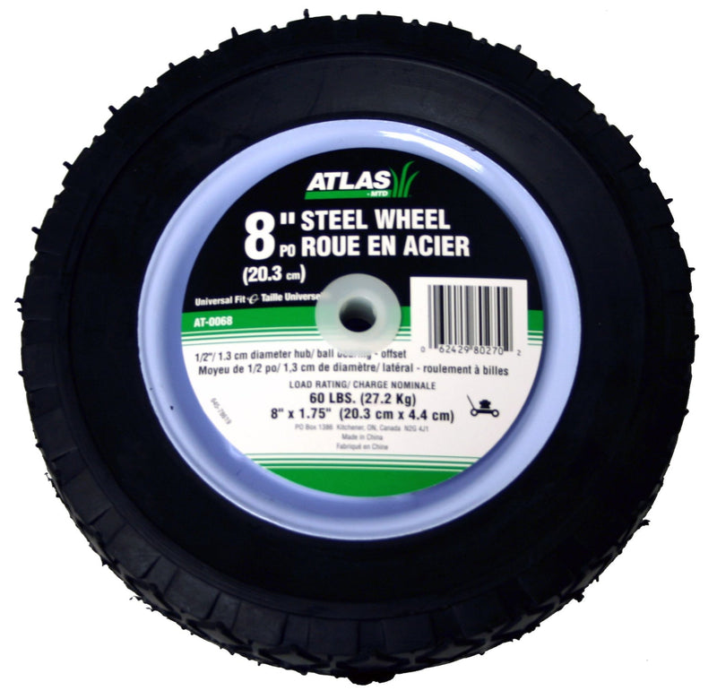 Steel Lawn Mower RePlacement Wheel with Ball Bearings, 8 in x 1.75-in Q5233