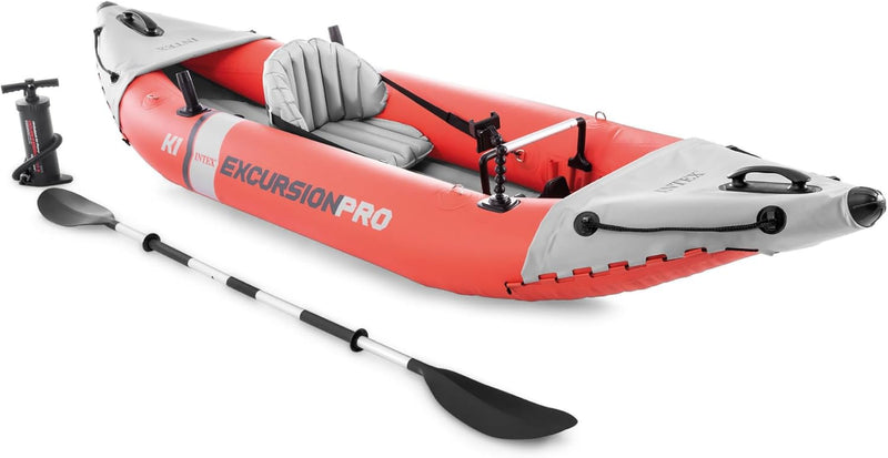Excursion Pro Inflatable Kayak Set and Accessory Kit, Air Pump, and Carry Bag for Lakes and Rivers W9985