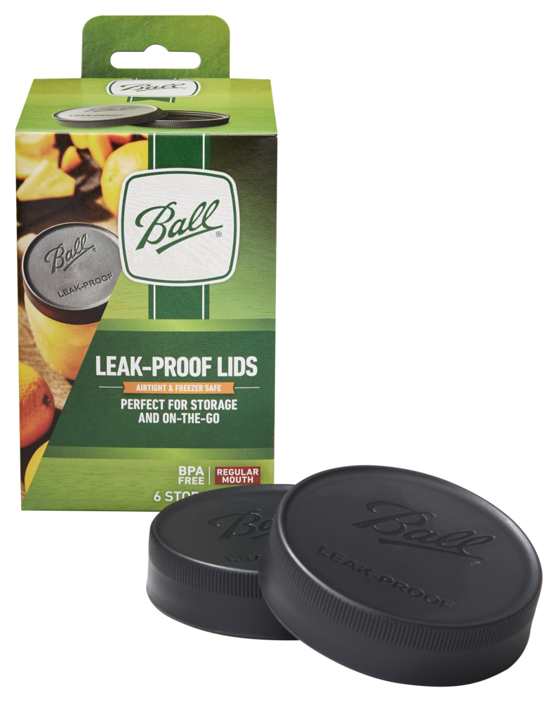 Regular Mouth Plastic Leakproof Storage Lids for Mason Jars, 6-pk Y6042