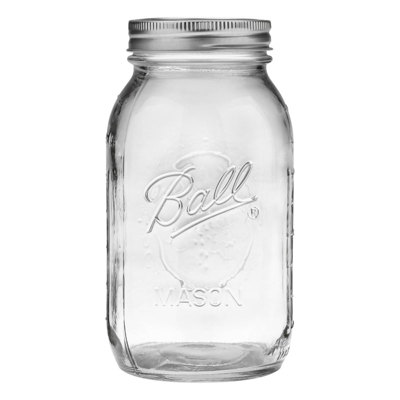 Regular Mouth Quart Glass Mason Jar, 32-oz/946-mL, 8-pk U4784