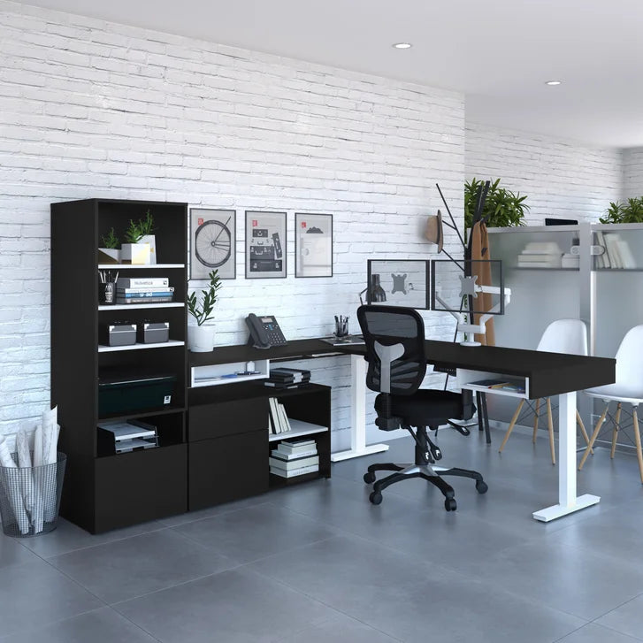 Bestar Viva L-shaped Height-adjustable Workstation Z2966