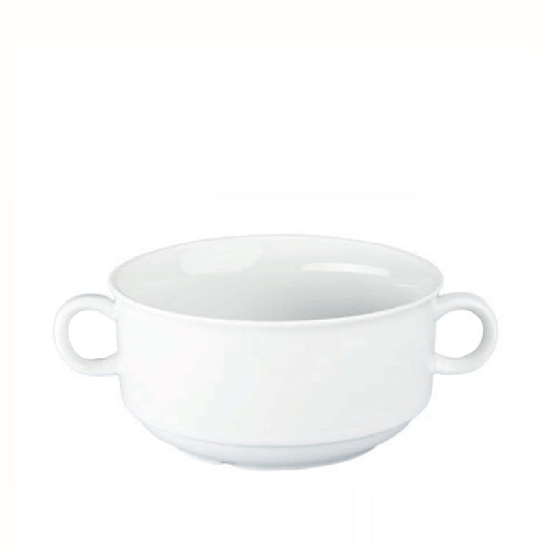 Porcelain Creme Soup Bowl with Handle, White, 355-mL V0461