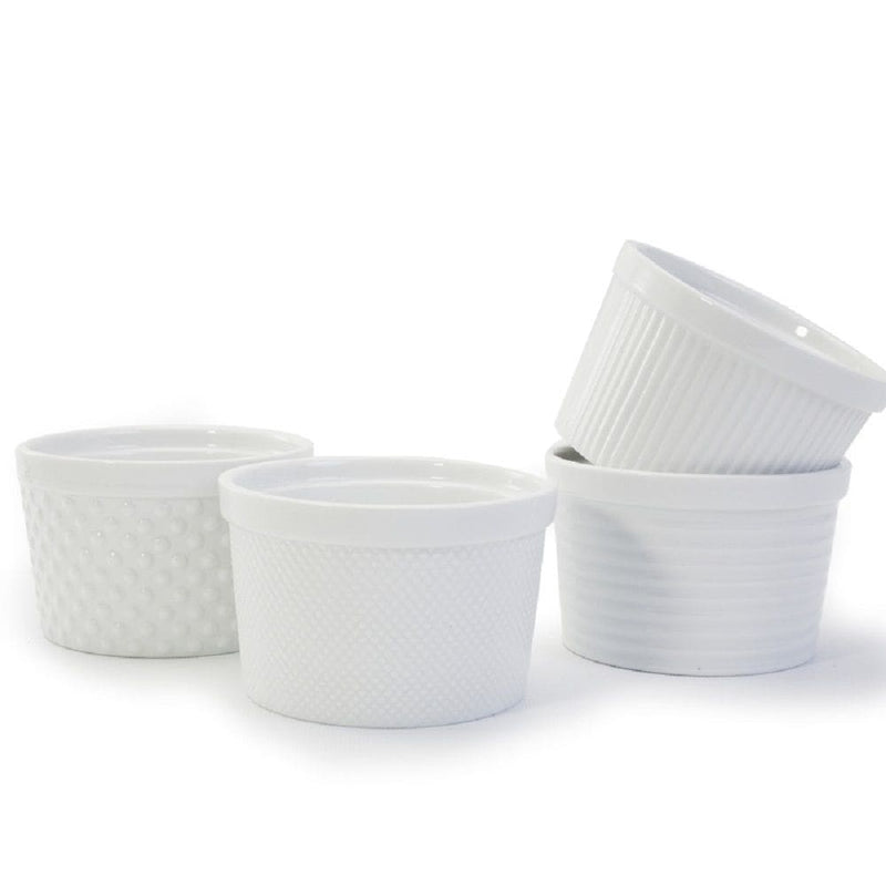 Textured Ramekin Set, 12-oz, White, 4-pc U8757