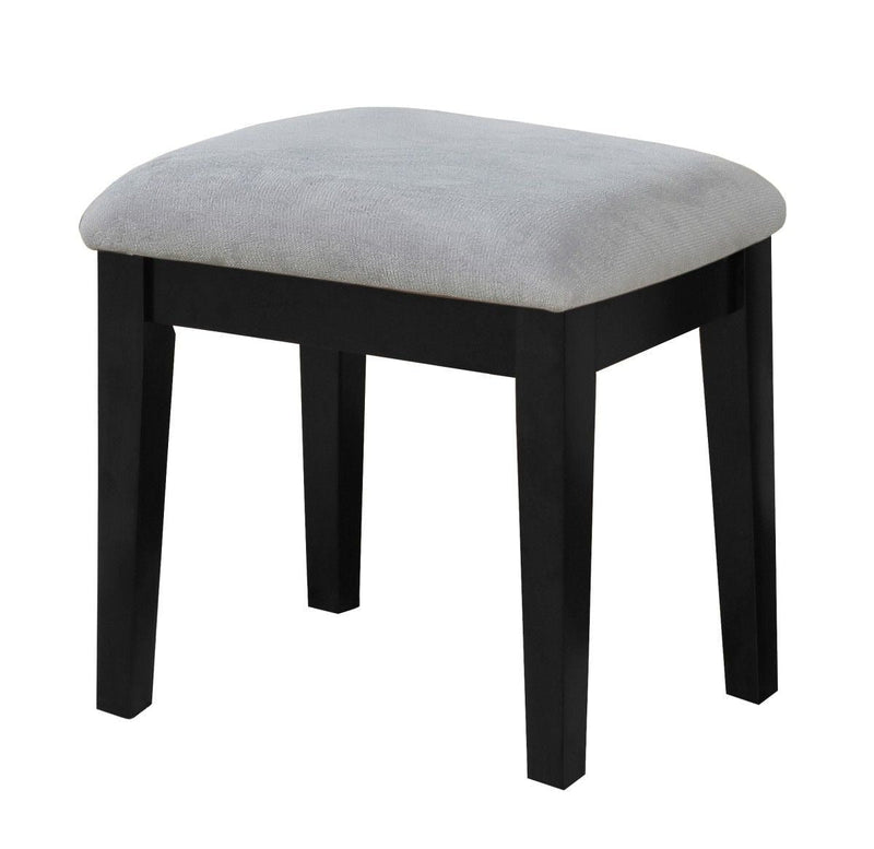 Lynn 1-Drawer Black Dressing Table Makeup Vanity Set with Stool and Mirror V5291
