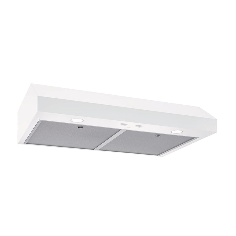 Glacier1 350CFM Under Cabinet Kitchen Exhaust Fan Range Hood, White, 30-in U7110