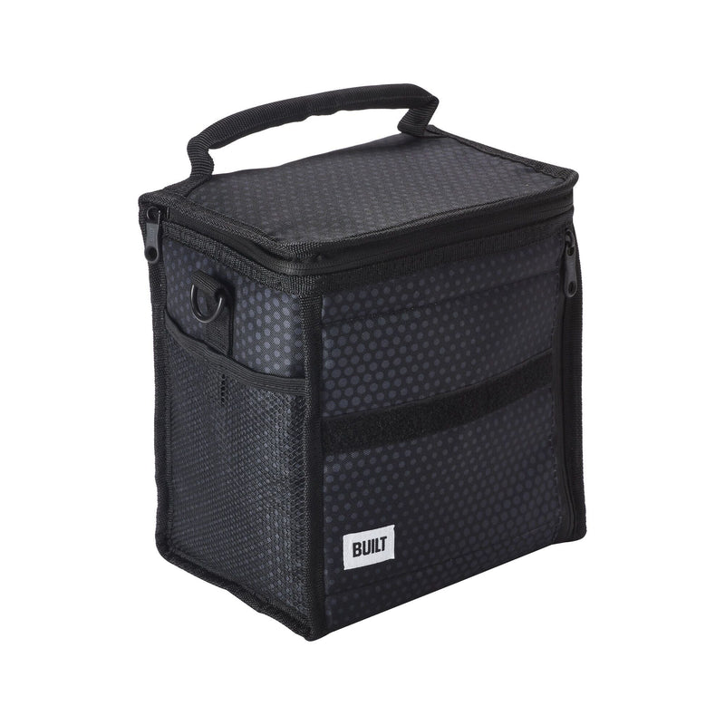 Ice House Cube Lunch Bag, Black Midnight Micro Dot, with Freezable Gel W3450