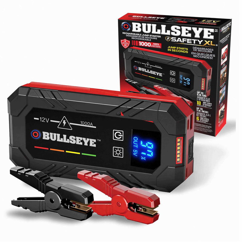 XL 1000A 12V Car Jump Starter, Portable Booster with Jumper Cables, 6.0-L Gas & 3.0-L Diesel, 1800mAh Rechargeable S2498