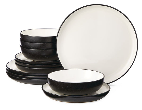 Catalone Two-Tone Stoneware Dinnerware Set, Serves 4, 12-pc L5772