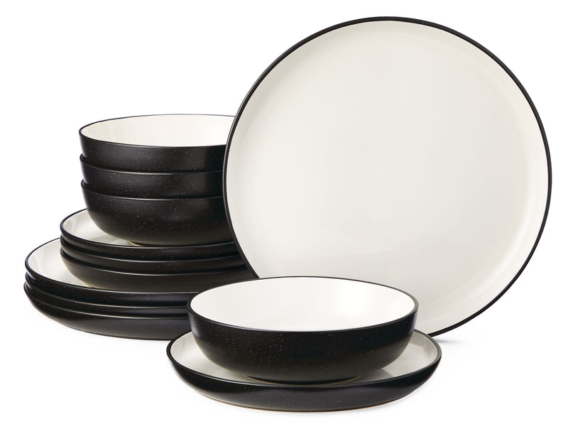 Catalone Two-Tone Stoneware Dinnerware Set, Serves 4, 12-pc L5772