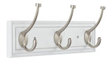 Galena Stainless Steel 3-Hook Rail, White, 16-in
