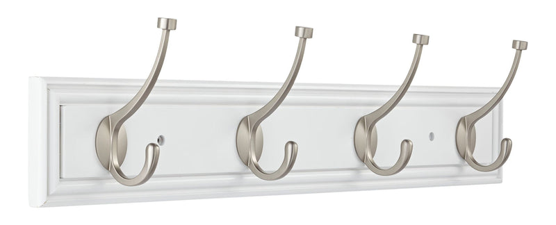 Galena Stainless Steel 4-Hook Pill Top Rail, White/Silver, 27-in A0952