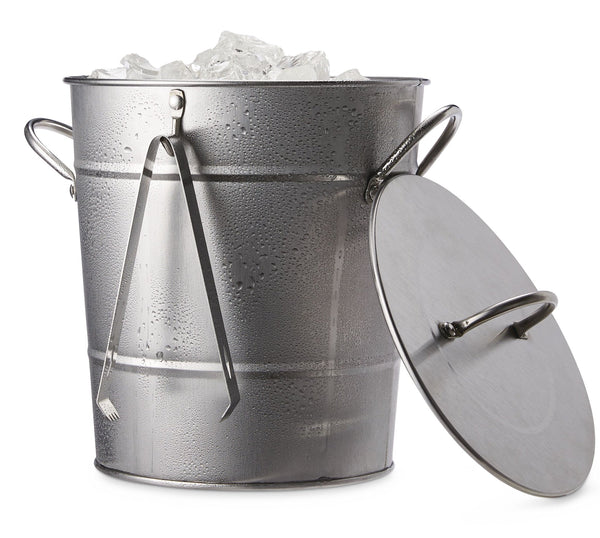 Ice Bucket and Scoop, Stainless Steel with Insulated Liner, Silver, 9.06-in E8107