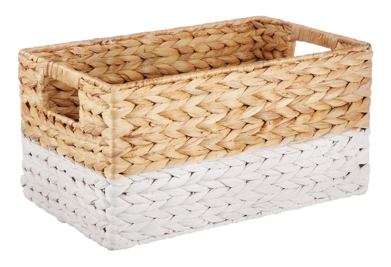 Lucy Rectangular Woven Natural Material Storage Basket, 13 x 8.6 x 7-in R0155