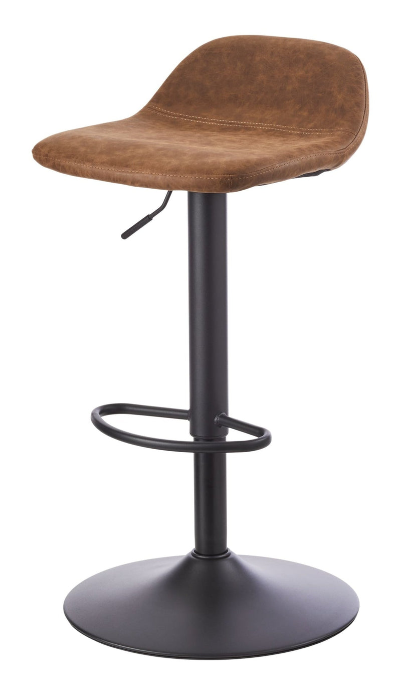 Luis Adjustable Height Gas Lift Swivel Bar Stool, Brown G7161