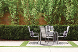 Minden Steel Outdoor Patio Dining Set with Glass Top Table, Grey, 5-pc