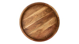 Round Wood Serving Tray with Cut-Out Handles, 16-in
