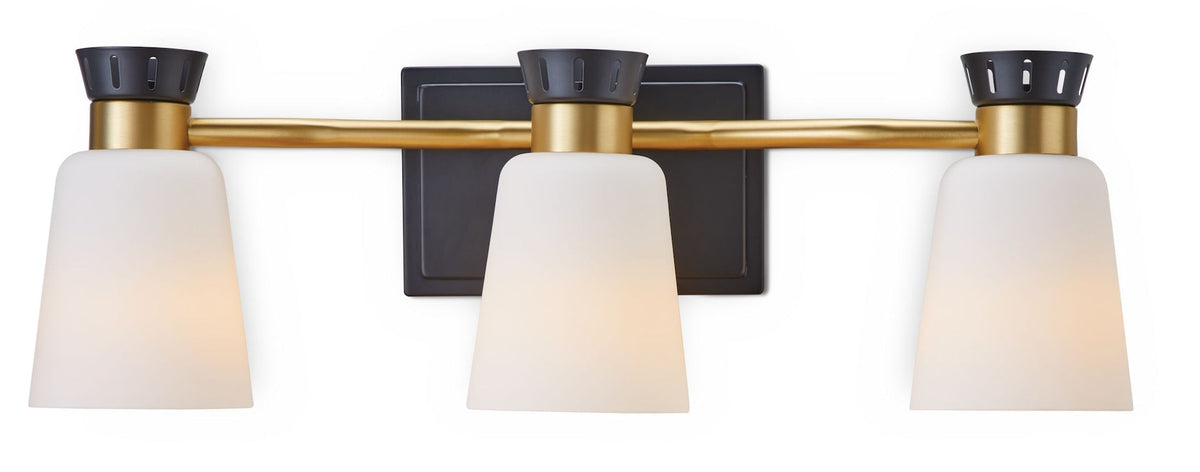 Springwater 3-Light Vanity with Opal Glass, Black
