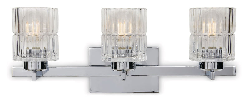 Waverly 3-Light Vanity Light Fixture with Clear Glass Shades, Chrome T6934