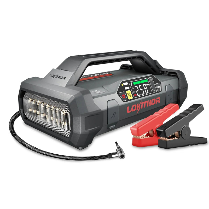 Starter with Air Compressor, 1500Amp 12V Portable Car Battery Booster Pack for Upto 7.0L Gas or 4.5L Diesel, 150 PSI Tire Inflator with Digital Screen, 24 Months Ultra-Long Standby C3038