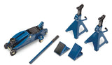 Garage Combo Kit, Jack and Axle Stands with Wheel Chocks, 2-Tonnes, 5-pc