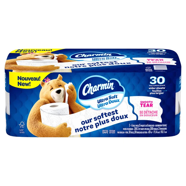 Charmin Ultra Soft Toilet Paper Jumbo Rolls, 30 x 200 Sheets B4518