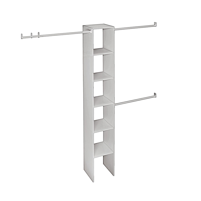 Expandable Closet Organizer Kit with 3-Closet Rod, White, 12-in A1361