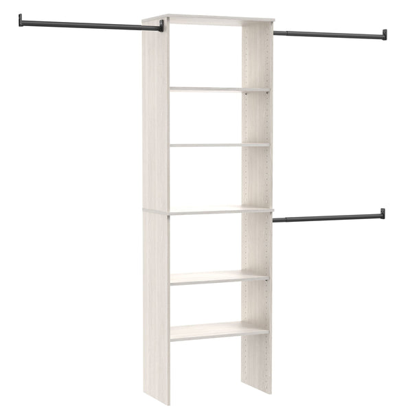Suite Symphony Laminate Wood Tower Starter Kit with Rods, White Timber, 25-in E4550