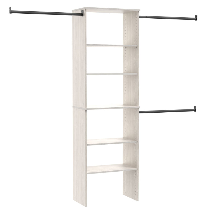Suite Symphony Laminate Wood Tower Starter Kit with Rods, White Timber, 25-in E4550