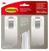 2-Piece 10-lb Satin Nickel Damage Free Curtain Rod Hooks