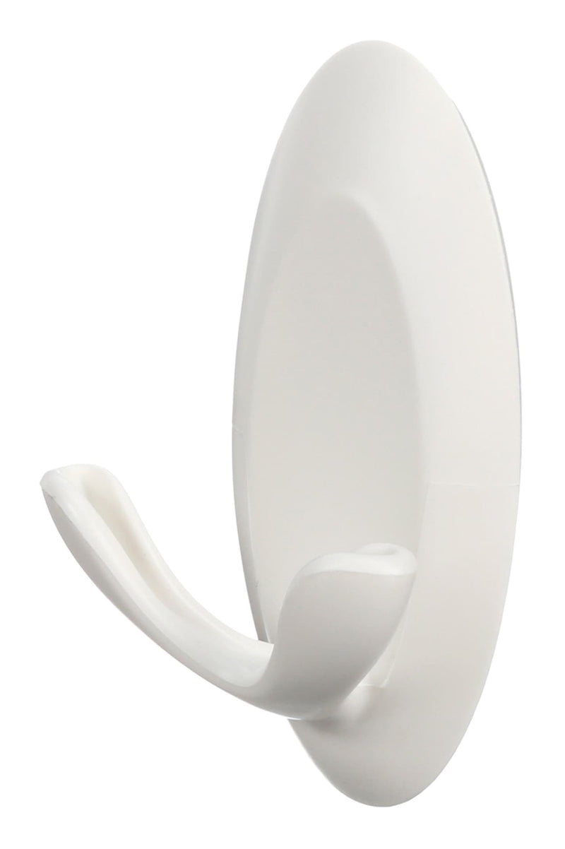 Decorative Quartz Double Hook with Adhesive Strips, White, 3-lbs, 2 Strips Per Pack K6855