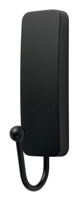 Medium Decorative Hook with Adhesive Strips, Matte Black, 3-lbs, 1 Strip per Pack