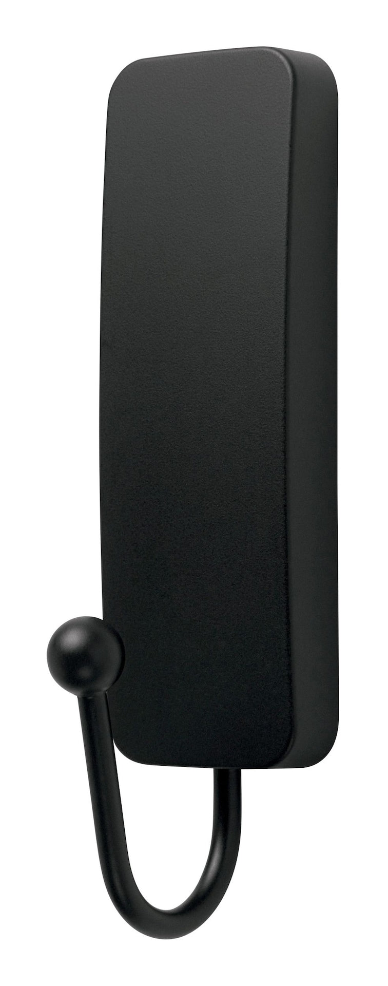 Medium Decorative Hook with Adhesive Strips, Matte Black, 3-lbs, 1 Strip per Pack X0532