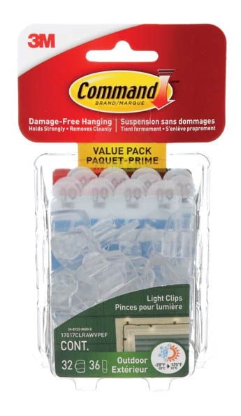 Outdoor Light Clips with Foam Strips, No Surface Damage, 32 Strips per Pack M5482