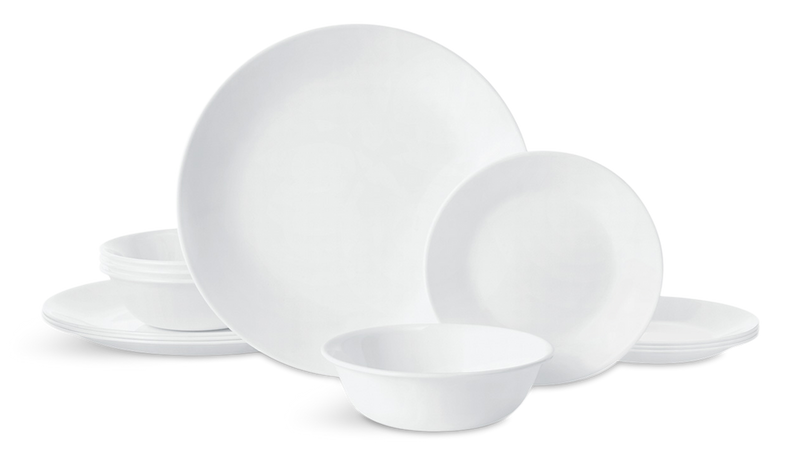 Winter Dinnerware Set, Serves 4, 12-pc, Frost White A2753